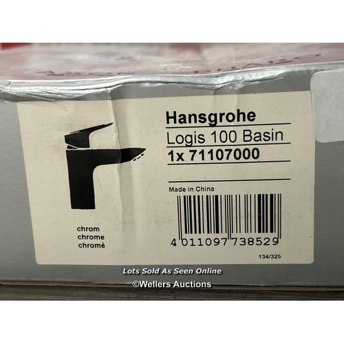 112 - HANSGROHE LOGIS 100 BASIN MIXER / 71107000 / BRAND NEW IN BOX / ORIGINAL RRP: 150 / E86