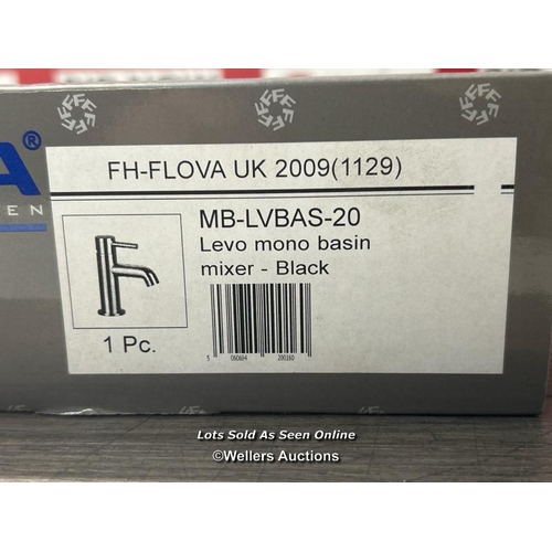 16 - FLOVA FH-FLOVA UK 2009(1129) MB-LVBAS-20 LEVO MONO BASIN MIXER - BLACK / BRAND NEW IN BOX / ORIGINAL... 