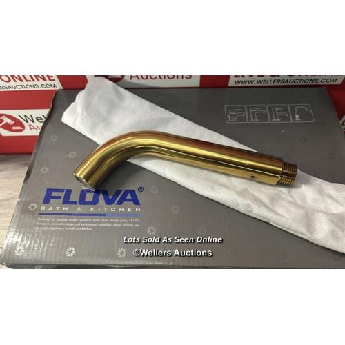 23 - FLOVA BB-LV3HWMBAS LEVO 3-HOLE WALL MOUNTED BASIN/BATH MIXER - BRUSHED BRASS / BRAND NEW IN BOX / OR... 