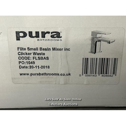 26 - PURA FLITE SMALL BASIN MIXER INCL. CLICKER WASTE / FLSBAS / BRAND NEW IN BOX / ORIGINAL RRP: 160 / H... 