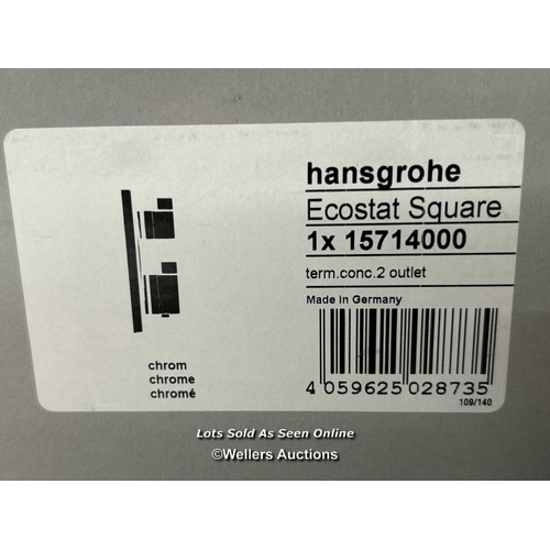 99 - HANSGROHE ECOSTAT SQUARE THERMOSTAT/ 15714000 / BRAND NEW AND SEALED / ORIGINAL RRP: 450 / E86