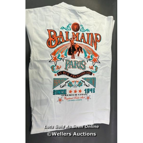 9957 - BRAND NEW BALMAN PARIS COTTON T-SHIRT SIZE XXL