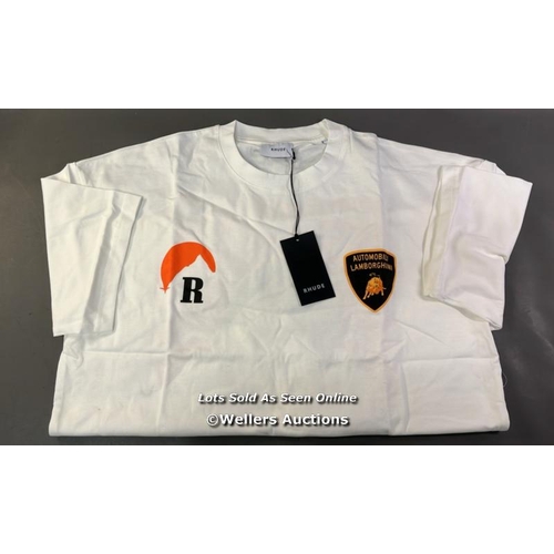 9962 - BRAND NEW RHUDE AUTOMOBOLI LAMBORGHINI COTTON T-SHIRT SIZE XL