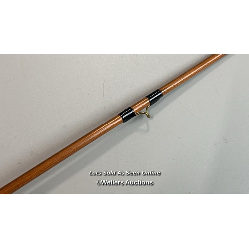 102 - Antique Bowness & Bowness 11’ 3pc whole cane / flamed bamboo butt & middle , greenheart top rod, c18... 