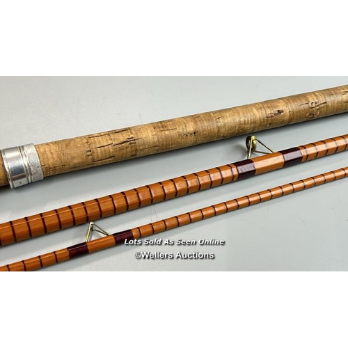 103 - B. James & Son ‘Kennet Perfection' 11’3” 2 piece & handle split cane trotting rod, ten rings, brass ... 