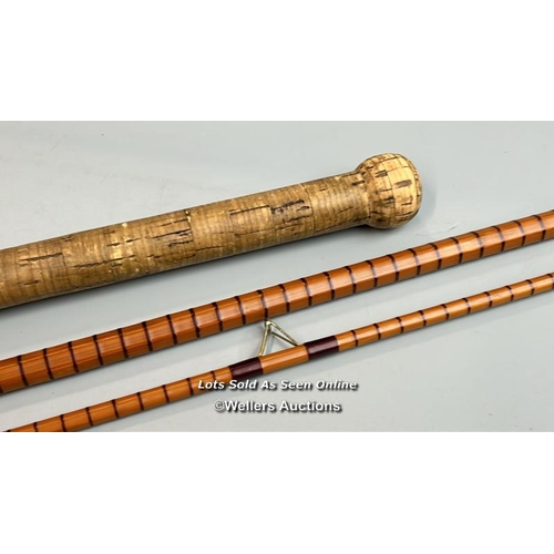 103 - B. James & Son ‘Kennet Perfection' 11’3” 2 piece & handle split cane trotting rod, ten rings, brass ... 