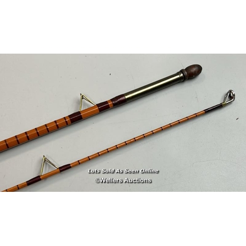 103 - B. James & Son ‘Kennet Perfection' 11’3” 2 piece & handle split cane trotting rod, ten rings, brass ... 