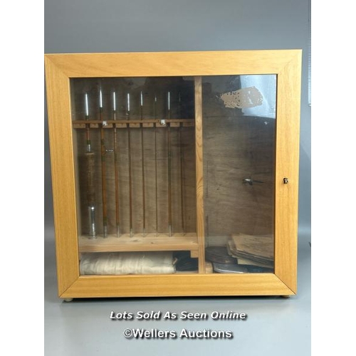 111 - Unbranded  8’/6’6” 8 piece inc handle split cane travel fly/spinning rod in a bespoke display case a... 