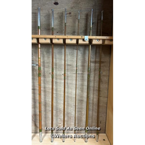 111 - Unbranded  8’/6’6” 8 piece inc handle split cane travel fly/spinning rod in a bespoke display case a... 