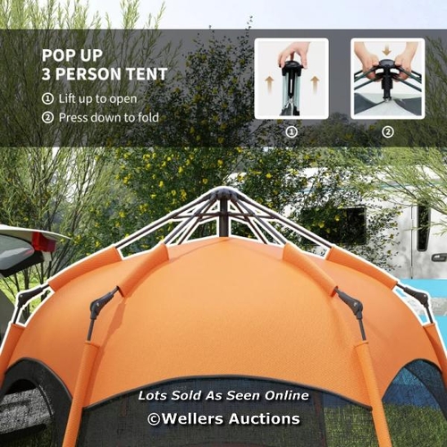 47 - RRP: 79.99 - OUTSUNNY DOUBLE LAYER DOME TENT / APPEARS TO BE EITHER NEW IN OPEN BOX OR MINIMAL SIGNS... 