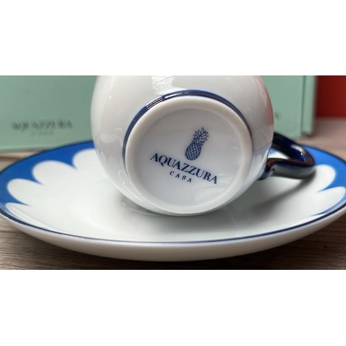 9501 - AQUAZZURA JAIPUR COFFEE CUP & SAUCER SET COMPRISING OF ONE CUP & TWO SAUCERS / RRP: �150 (WHEN COMPL... 