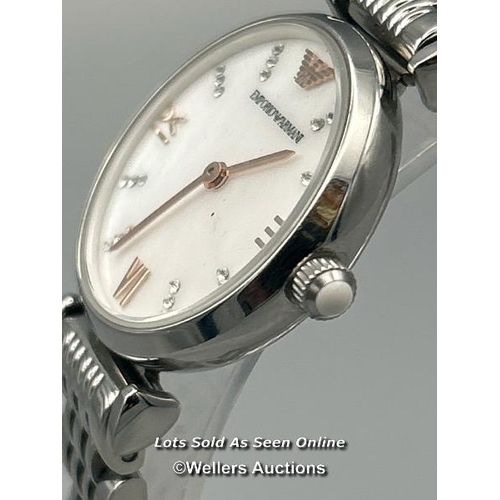 159 - Emporio Armani AR-11204 stainless steel ladies watch, signs of use / AN47