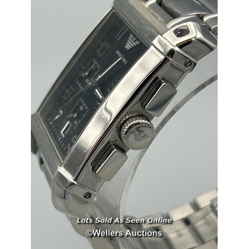 166 - Emporio Armani AR-0334 stainless steel gents watch, appears functional, signs of use / AN47