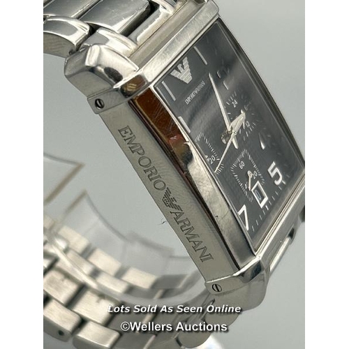 166 - Emporio Armani AR-0334 stainless steel gents watch, appears functional, signs of use / AN47