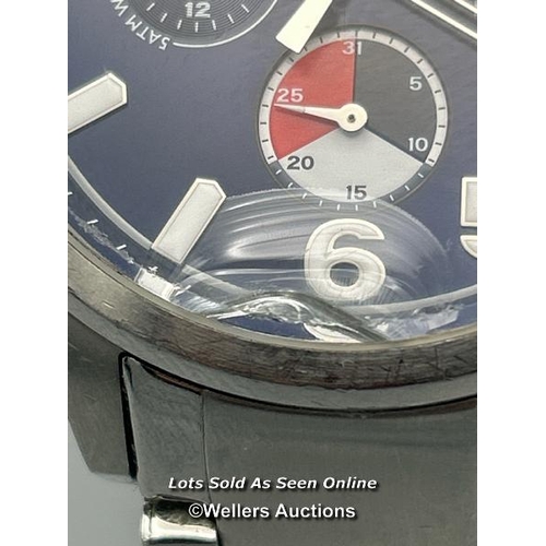 167 - Tommy Hilfiger TH.102.1.14.2041 stainless steel gents watch, damaged glass, signs of use / AN47