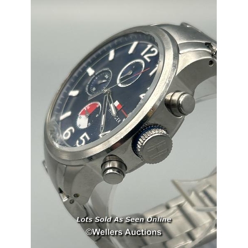 167 - Tommy Hilfiger TH.102.1.14.2041 stainless steel gents watch, damaged glass, signs of use / AN47