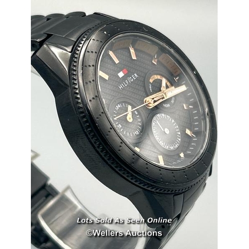 168 - Tommy Hilfiger TH.430.1.34.3096 stainless steel gents watch, appears functional, minimal signs of us... 