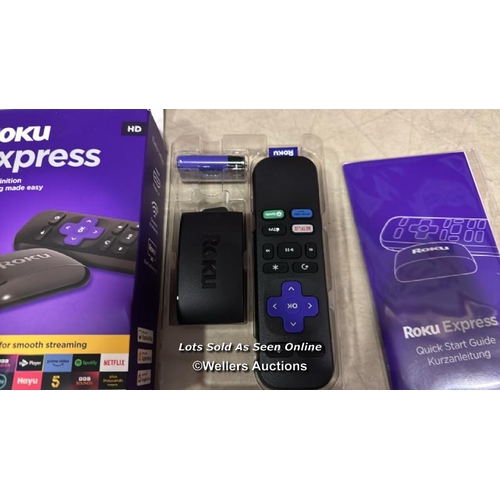 8002 - ROKU EXPRESS (NEW, 2023) HD STREAMING DEVICE WITH HIGH-SPEED HDMI CABLE AND STANDARD REMOTE (NO TV C... 