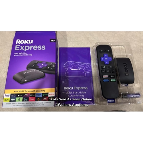 8007 - ROKU EXPRESS (NEW, 2023) HD STREAMING DEVICE WITH HIGH-SPEED HDMI CABLE AND STANDARD REMOTE (NO TV C... 