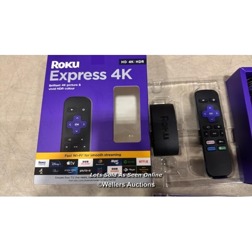 8013 - ROKU EXPRESS 4K | HD/4K/HDR STREAMING MEDIA PLAYER, BLACK / APPEARS NEW IN OPEN BOX / NOT FULLY TEST... 