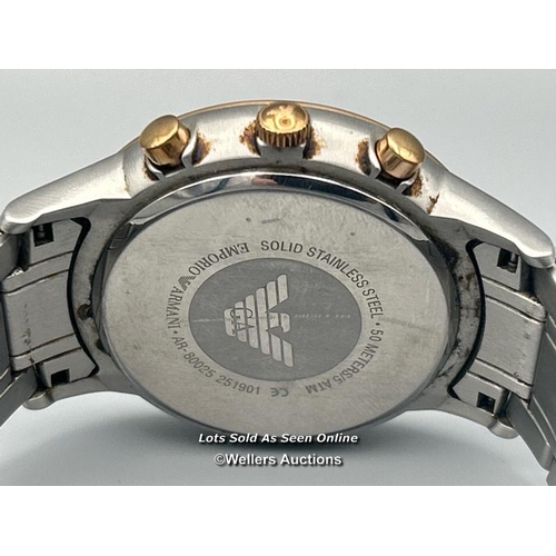 172 - Emporio Armani AR-80025 stainless steel gents watch, appears functional, signs of use / AN47