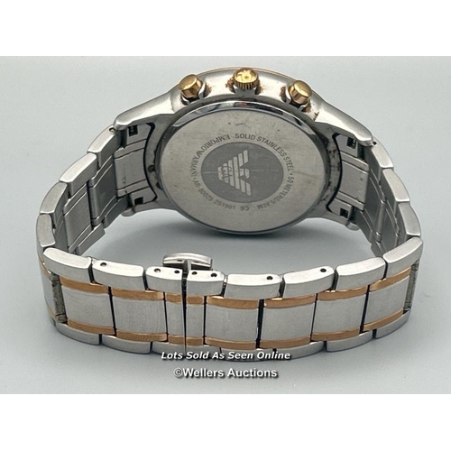 172 - Emporio Armani AR-80025 stainless steel gents watch, appears functional, signs of use / AN47