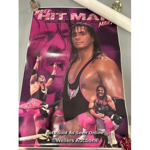 2 - Three WWF Wrestling posters (Bret Hart) / T37