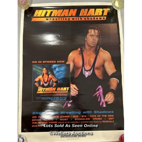 2 - Three WWF Wrestling posters (Bret Hart) / T37