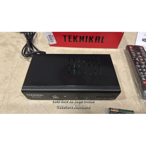 8063 - TEKNIKAL HD FREEVIEW SET TOP BOX RECEIVER PLUS RECORDER FOR DIGITAL TV CHANNELS TUNER HDMI / SCART O... 