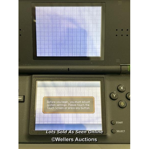 242 - Nintendo DS lite model: USG-001 with Jewel Quest game / powers up, not fully tested / without charge... 