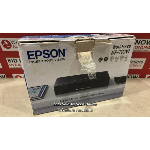 8153 - EPSON WORKFORCE WF-110W A4 PORTABLE SINGLE FUNCTION INKJET PRINTER / MINIMAL SIGNS OF USE / SEE IMAG... 