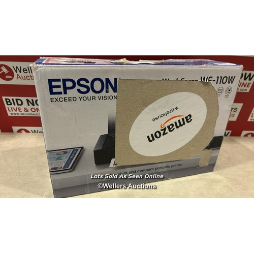 8153 - EPSON WORKFORCE WF-110W A4 PORTABLE SINGLE FUNCTION INKJET PRINTER / MINIMAL SIGNS OF USE / SEE IMAG... 