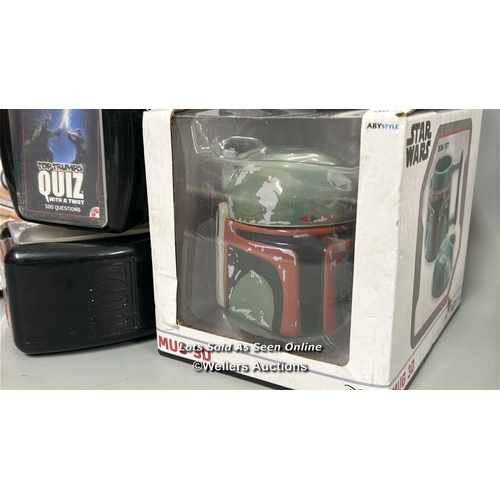 6 - Star Wars - assorted merchandise including Boba Fett 3D mug and Hasbro Rogue One U-Wing Fighter toy ... 