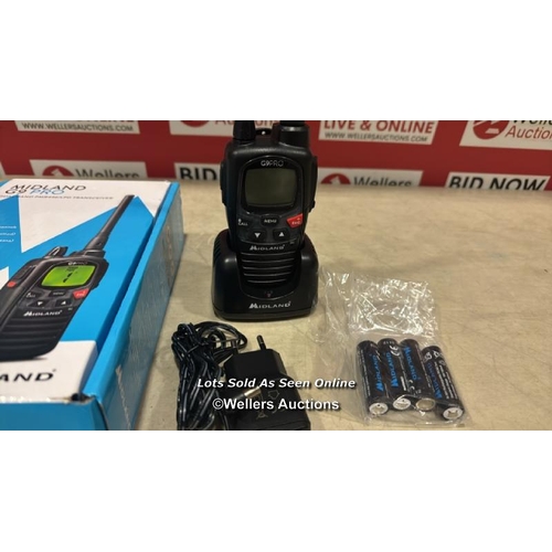 8187 - MIDLAND G9 PRO - TWO WAY RADIO WALKIE TALKIE DUAL BAND - 1 WALKIE TALKIE, LONG RANGE / MINIMAL SIGNS... 