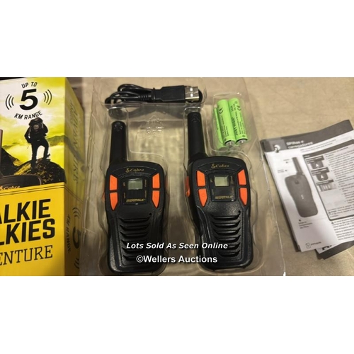 8188 - COBRA AM255 PACK OF 2 LIGHTWEIGHT WALKIE TALKIES FOR ADULTS, UP TO 5KM RANGE, 8 CHANNELS, POWER SAVI... 