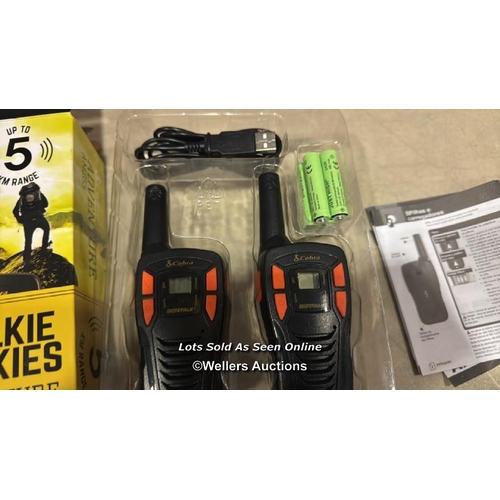 8188 - COBRA AM255 PACK OF 2 LIGHTWEIGHT WALKIE TALKIES FOR ADULTS, UP TO 5KM RANGE, 8 CHANNELS, POWER SAVI... 