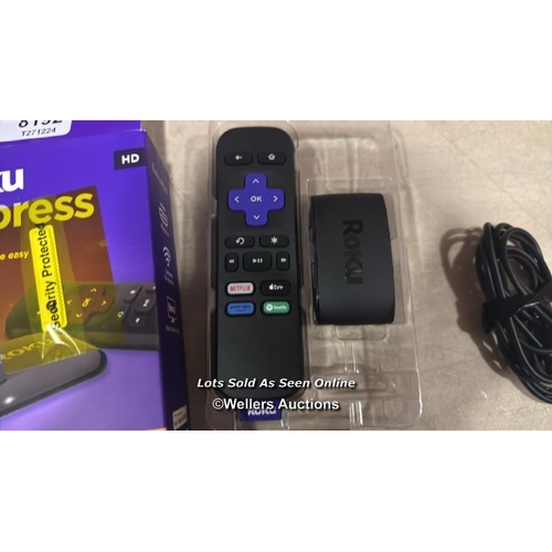 8192 - ROKU EXPRESS (NEW, 2023) HD STREAMING DEVICE WITH HIGH-SPEED HDMI CABLE AND STANDARD REMOTE (NO TV C... 