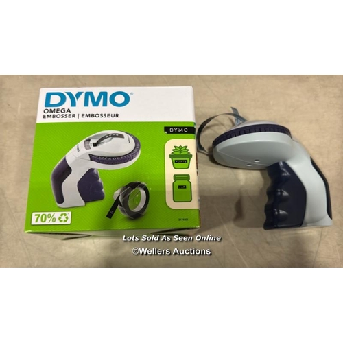 8246 - DYMO OMEGA EMBOSSING LABEL MAKER | SMALL LABEL MAKER WITH TURN-CLICK WHEEL AND ERGONOMIC DESIGN | FO... 