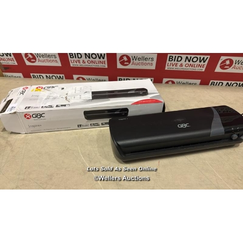 8251 - GBC INPIRE+/REXEL STYLE A4 LAMINATOR, LAMINATING MACHINE WITH STARTER PACK OF POUCHES, 4 MINUTE WARM... 