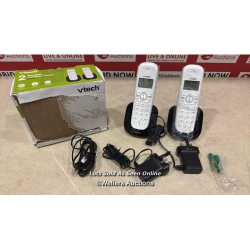 8255 - VTECH CS1501 DECT DIGITAL CORDLESS PHONE WITH CALL BLOCK, 2 HANDSETS, INTERCOM, LANDLINE HOUSE PHONE... 