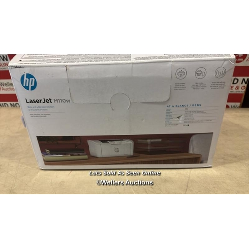 8268 - HP LASERJET M110W WIRELESS BLACK & WHITE PRINTER (1 YEAR LIMITED WARRANTY) / MINIMAL SIGNS OF USE/ S... 