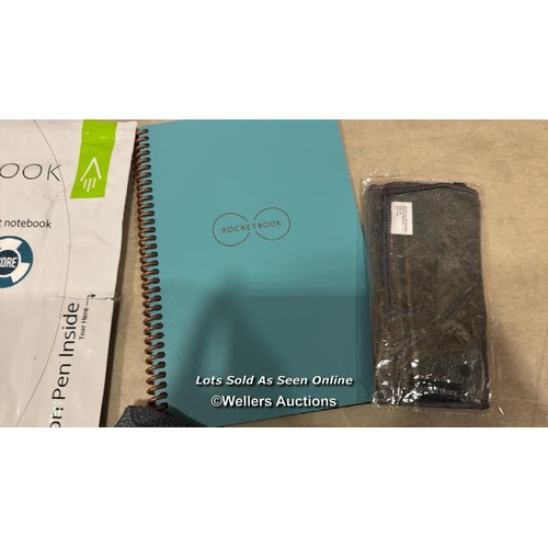 8299 - ROCKETBOOK REUSABLE DIGITAL NOTEBOOK - SMART NOTEPAD A5 TEAL - WIREBOUND NOTE BOOK TO DO LIST PAD, D... 