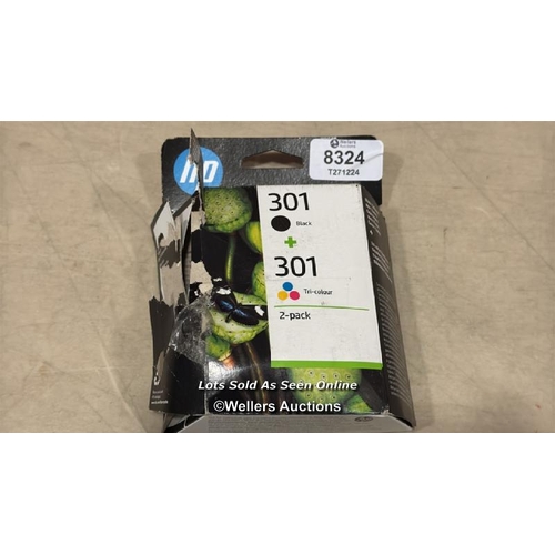 8324 - HP N9J72AE 301 ORIGINAL INK CARTRIDGES, BLACK AND TRI-COLOUR, MULTIPACK / MINIMAL SIGNS OF USE/ SEE ... 