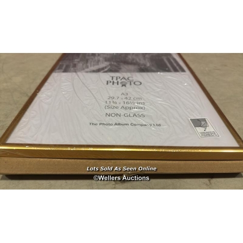 8348 - HAMPTON FRAMES BACKLOADER POSTER CERTIFICATE PHOTO FRAME ACRYLIC (NON GLASS) GOLD A3 (29.7 X 42 CM) ... 