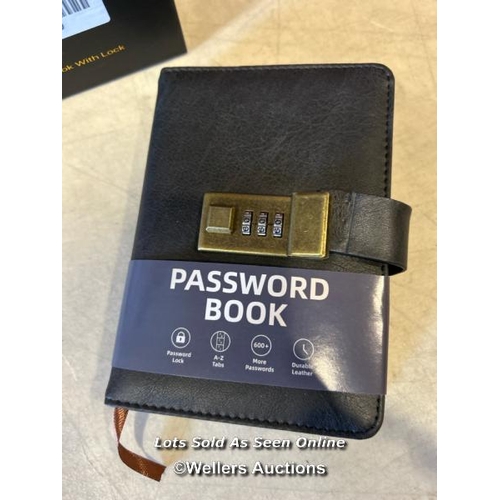 8396 - WEMATE PASSWORD BOOK WITH LOCK, PASSWORD BOOK WITH ALPHABETICAL TABS 600+ PASSWORD SPACES, PASSWORD ... 