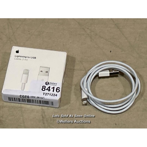 8416 - APPLE LIGHTNING TO USB CABLE (1M) / MINIMAL SIGNS OF USE/ SEE IMAGES