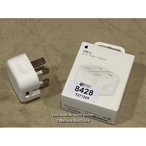 8428 - APPLE 20W USB-C POWER ADAPTER(2024) / MINIMAL SIGNS OF USE/ SEE IMAGES