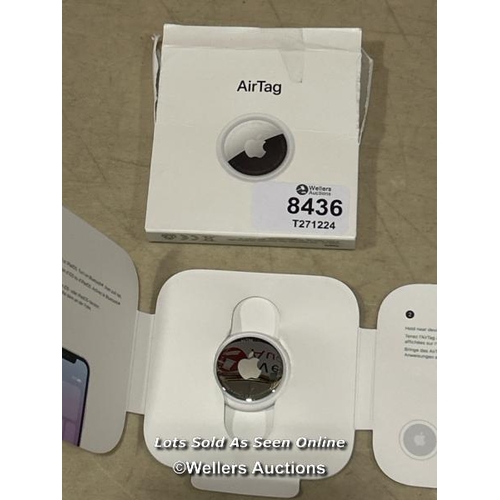 8436 - APPLE AIRTAG. TRACK YOUR KEYS, WALLET, LUGGAGE, BACKPACK. REPLACEABLE BATTERY. WATER-RESISTANT. ONE-... 