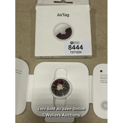 8444 - APPLE AIRTAG. TRACK YOUR KEYS, WALLET, LUGGAGE, BACKPACK. REPLACEABLE BATTERY. WATER-RESISTANT. ONE-... 