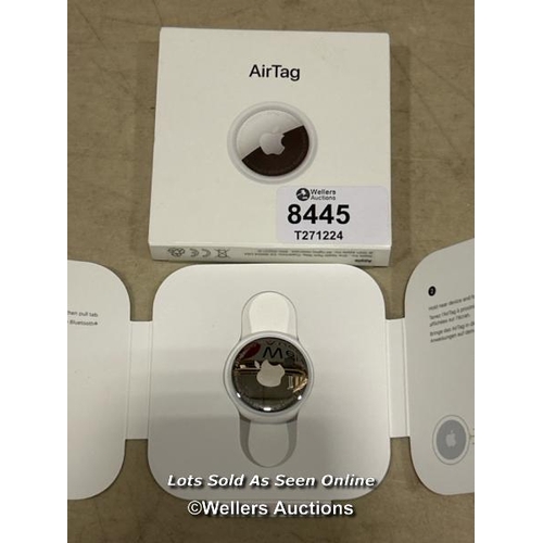 8445 - APPLE AIRTAG. TRACK YOUR KEYS, WALLET, LUGGAGE, BACKPACK. REPLACEABLE BATTERY. WATER-RESISTANT. ONE-... 